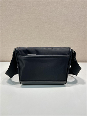 Prada Re-Nylon and leather shoulder bag Black 2VD066