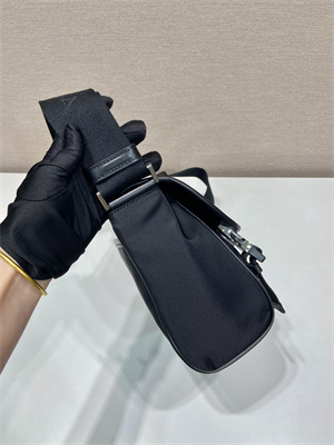 Prada Re-Nylon and leather shoulder bag Black 2VD066