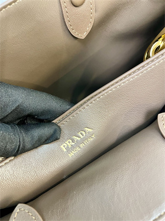 Prada Buckle medium Suede leather handbag with double belt Brown1BA417