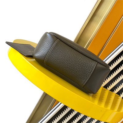 Y.S.L LE 5 A 7 Mini HOBO BAG In Kaki Green Grained Calfskin Leather