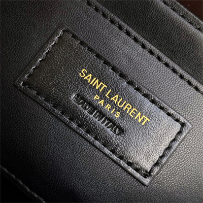 Y.S.L SOLFERINO SMALL SATCHEL IN BOX SAINT LAUREN Gold Tone Metal Coffee Color