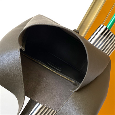 Y.S.L LE 5 A 7 Supple Large HOBO BAG In Kaki Green Leather