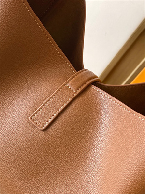 Y.S.L LE 5 A 7 Supple Large HOBO BAG In Brown Leather