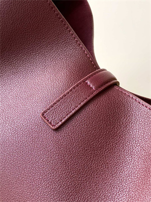 Y.S.L LE 5 A 7 Supple Large HOBO BAG In Burgundy Leather