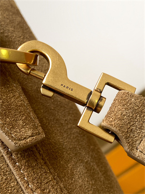 Y.S.L LE 37 In Brown Suede Leather Bucket Bag