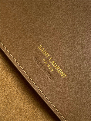 Y.S.L LE 37 In Brown Suede Leather Bucket Bag