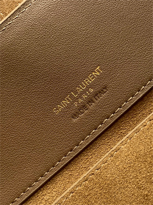 Y.S.L LE 37 SMALL In Brown Suede Leather Bucket Bag