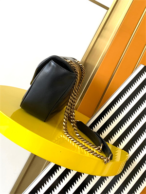 Y.S.L LOULOU Small in MATELASSÉ lambskin Gold Tone Metal Black Color