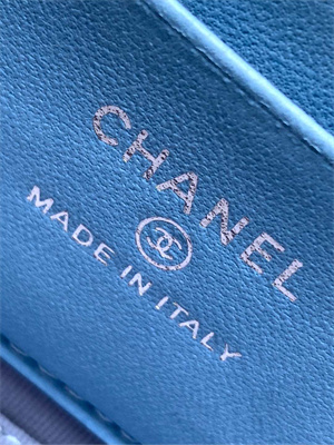 Chanel Long Vanity with chain Blue Denim & Silver-Tone Metal AP4404