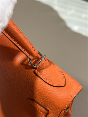 Kelly Retourne Bag Togo Leather 25/28CM Gold/Silver Hardware In Orange Color HS