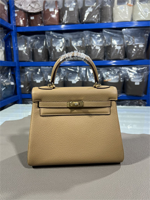 Kelly Retourne Bag Togo Leather 25/28CM Gold/Silver Hardware In Chai Color HS