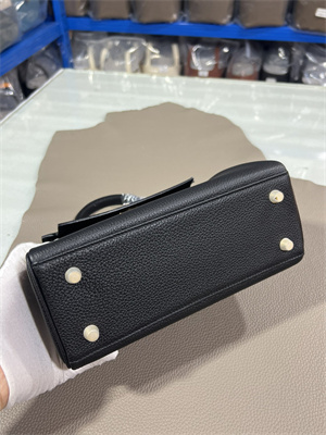 Kelly Retourne Bag Togo Leather 25/28CM Gold/Silver Hardware In Black Color HS