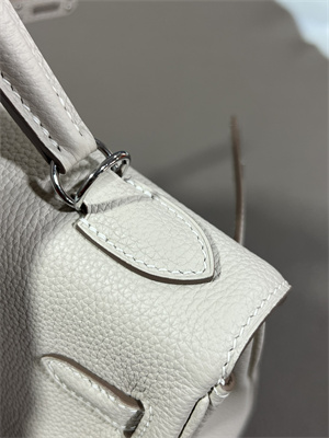 Kelly Retourne Bag Togo Leather 25/28CM Gold/Silver Hardware In Craie Color HS