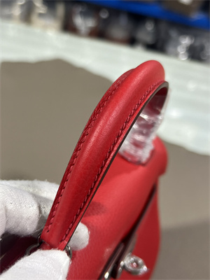 Kelly Retourne Bag Togo Leather 25/28CM Gold/Silver Hardware In Red Color HS