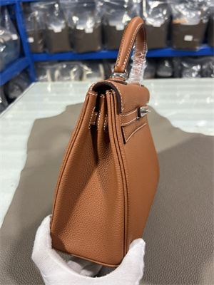 Kelly Retourne Bag Togo Leather 25/28CM Gold/Silver Hardware In Gold Color HS