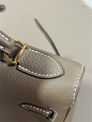 Kelly Retourne Bag Togo Leather 25/28CM Gold/Silver Hardware In Etoupe Color HS