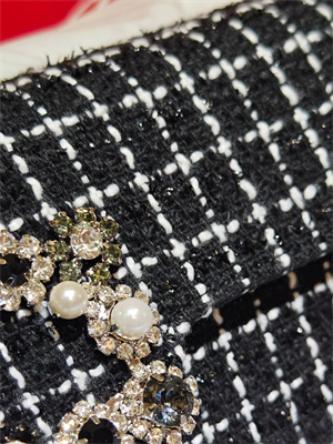 Roger Vivier Efflorescence Clutch In Tweed Black