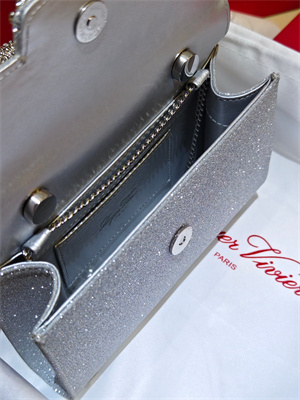 Roger Vivier Jewel Efflorescence Mini Bag in glitter Silver
