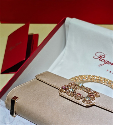 Roger Vivier Jewel Efflorescence Mini Bag In Satin Beige