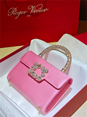 Roger Vivier Jewel Efflorescence Mini Bag In Satin Pink