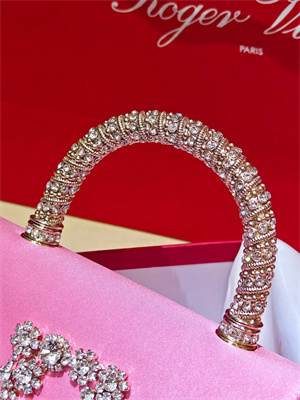 Roger Vivier Jewel Efflorescence Mini Bag In Satin Pink