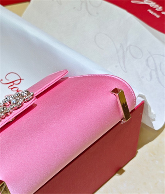 Roger Vivier Jewel Efflorescence Mini Bag In Satin Pink