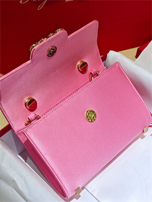 Roger Vivier Jewel Efflorescence Mini Bag In Satin Pink