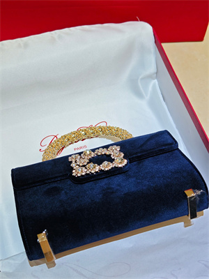 Roger Vivier Jewel Efflorescence Mini Bag In Velvet Navy