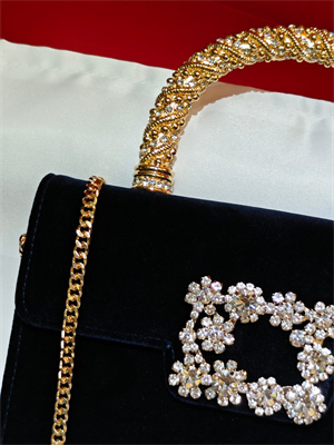 Roger Vivier Jewel Efflorescence Mini Bag In Velvet Navy