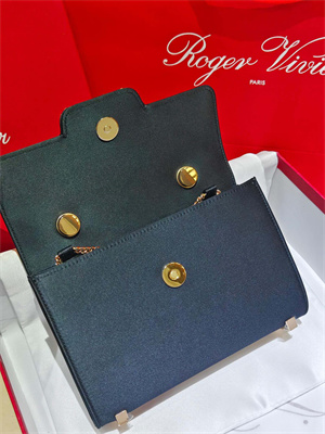 Roger Vivier Jewel Efflorescence Mini Bag In Satin Black