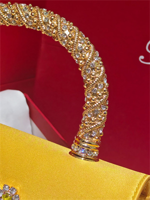 Roger Vivier Jewel Efflorescence Mini Bag In Satin Yellow