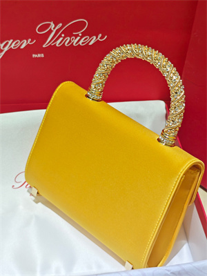 Roger Vivier Jewel Efflorescence Mini Bag In Satin Yellow