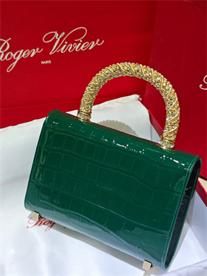 Roger Vivier Jewel Efflorescence Mini Bag In Leather Green