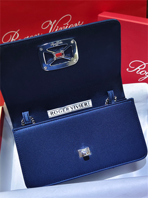 Roger Vivier Viv’ Choc Mini Bag In Satin Navy