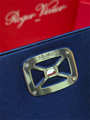 Roger Vivier Viv’ Choc Mini Bag In Satin Navy