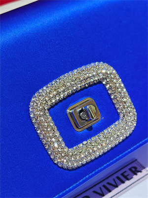 Roger Vivier Viv’ Choc Mini Bag In Satin Blue