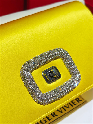 Roger Vivier Viv’ Choc Mini Bag In Satin Yellow