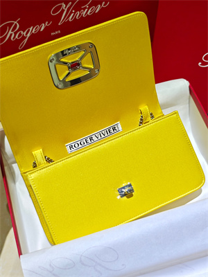 Roger Vivier Viv’ Choc Mini Bag In Satin Yellow
