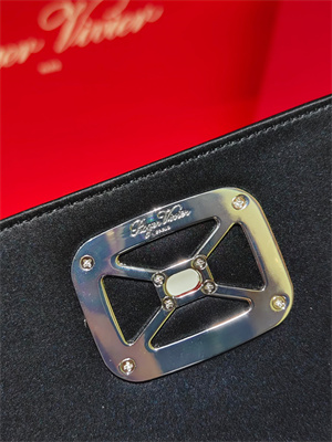 Roger Vivier Viv’ Choc Mini Bag In Satin Black