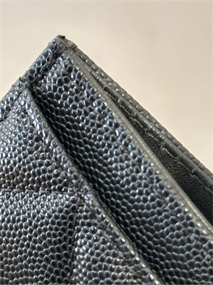 Chanel Card Holder Black Grained Calfskin Gold Tone Metal 3878