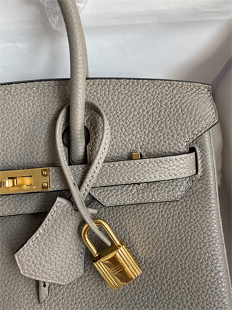 Bir.kin Bag Togo Leather 25/30/35 Gold/Silver Hardware In Gris Asphalte Color HS