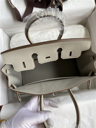 Birkin Bag Togo Leather 25/30/35 Gold/Silver Hardware In Pearl Gray Color HS