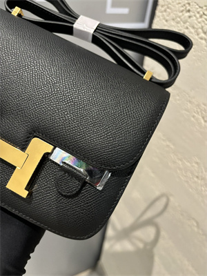 Constance Bag Epsom Leather 18CM Gold/Silver Tone Metal In Black Color HS  (With mirror)