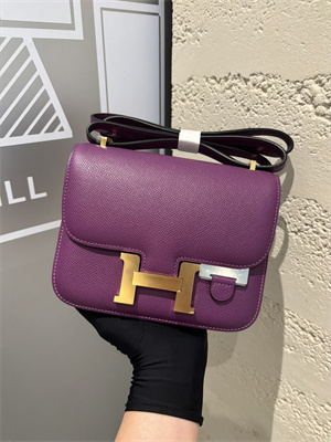 Constance Bag Epsom Leather 18CM Gold/Silver Tone Metal In Anemone Color HS  (With mirror)