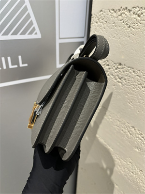 Constance Bag Epsom Leather 18CM Gold/Silver Tone Metal In Etain Color HS  (With mirror)