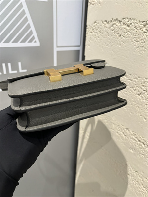 Constance Bag Epsom Leather 18CM Gold/Silver Tone Metal In Etain Color HS  (With mirror)