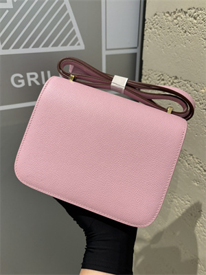 Constance Bag Epsom Leather 18CM Gold/Silver Tone Metal In mauve sylvestre Color HS  (With mirror)