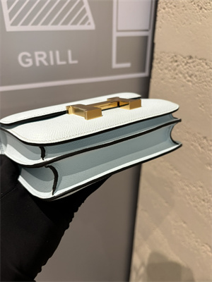 Constance Bag Epsom Leather 18CM Gold/Silver Tone Metal In Blue Pale Color HS  (With mirror)