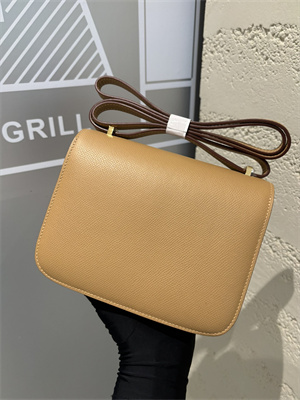 Constance Bag Epsom Leather 18CM Gold/Silver Tone Metal In Chai Color HS (With mirror)