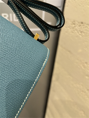Constance Bag Epsom Leather 18CM Gold/Silver Tone Metal In Blue Jean Color HS(With mirror)